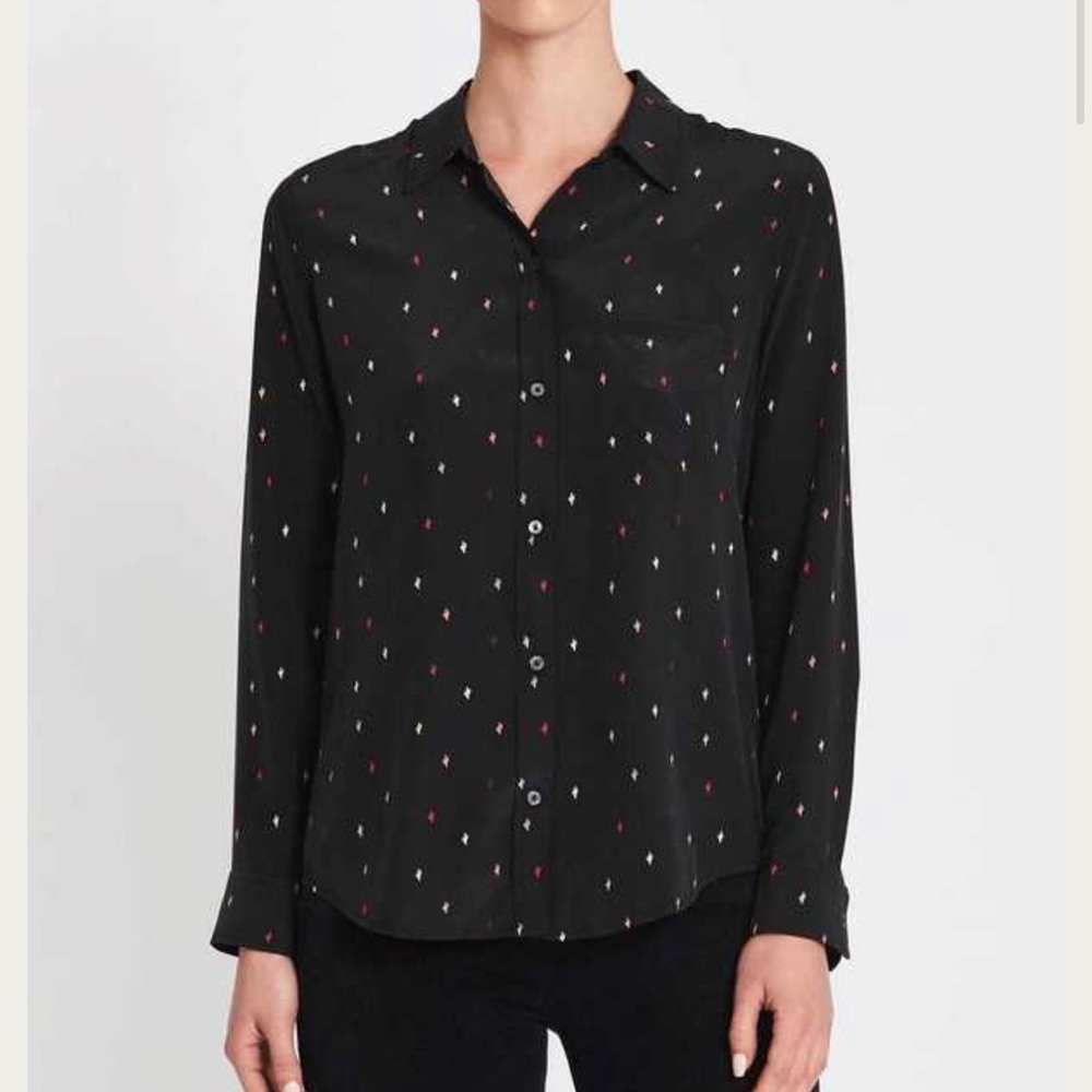 rails kate blouse | black & white cactus print